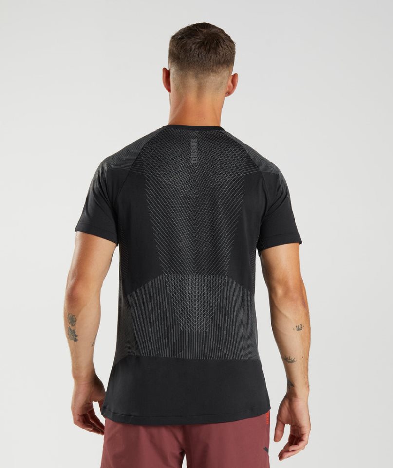 Men's Gymshark Apex Seamless T-Shirts Black | NZ 5XQIUD